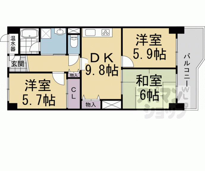 【桂川ハイツ】間取