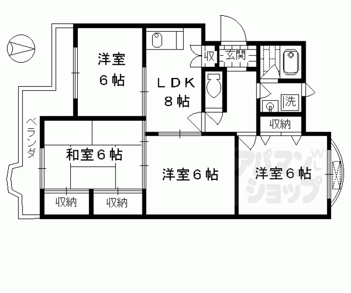 【サンマンション西七条】間取