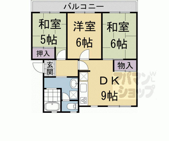 【醍醐上ノ山団地　Ａ３棟】間取
