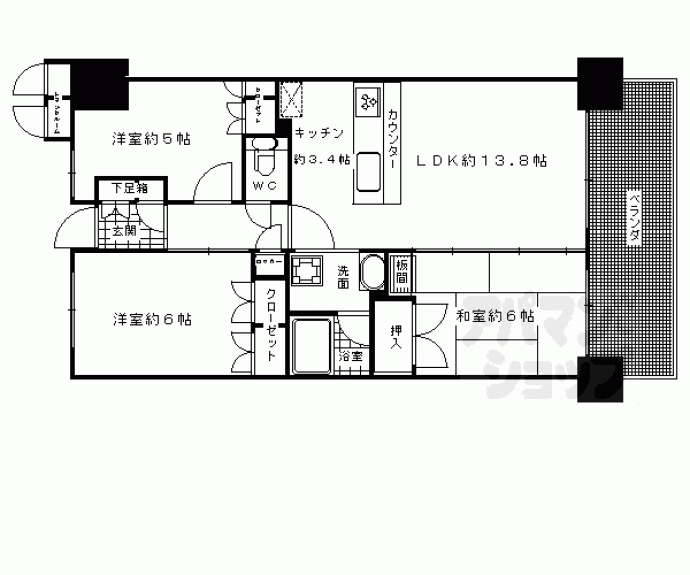 【クレアガーデン伏見桃山】間取