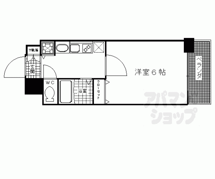 【アクロス京都七条鴨川御苑】間取
