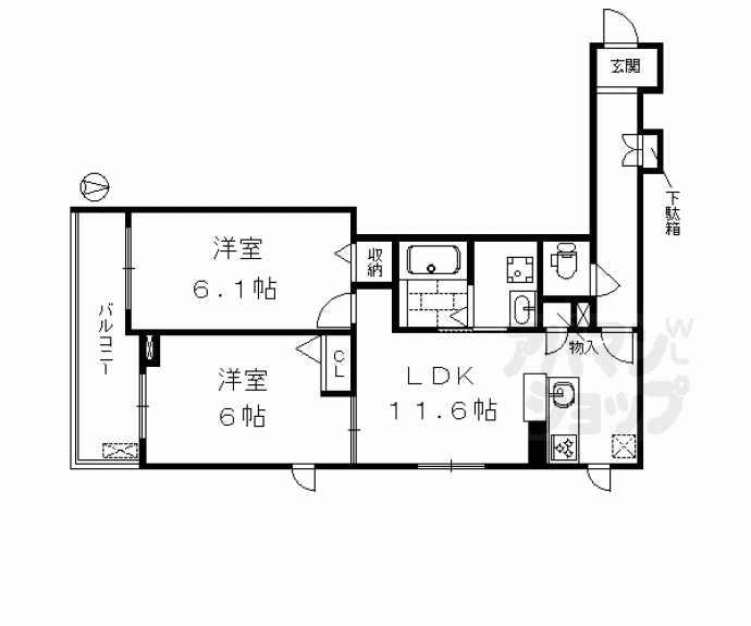 【シャーメゾン花屋町】間取
