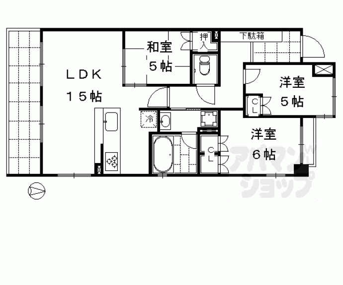 【イーグルコート三条京阪】間取
