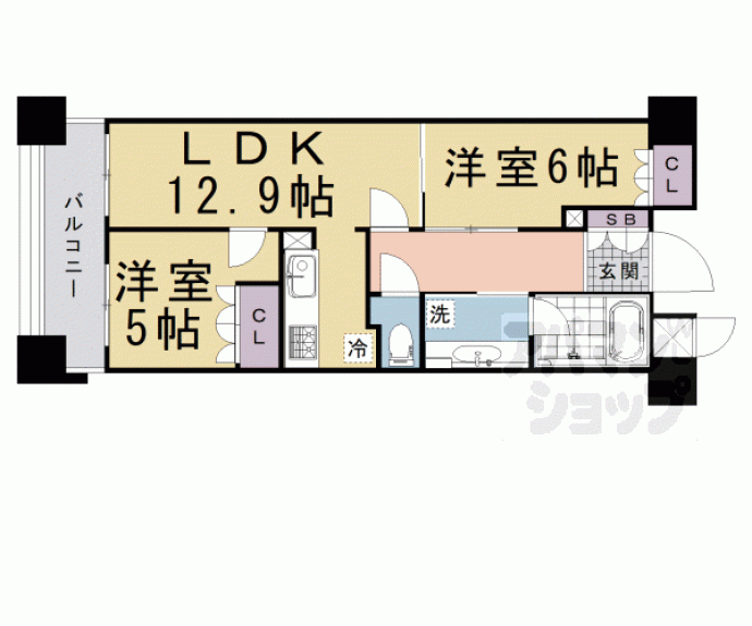 【イーグルコート三条京阪】間取