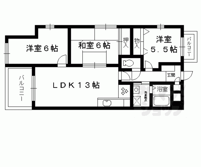 【ラセーヌF】間取