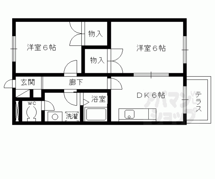 【フラット西向日】間取