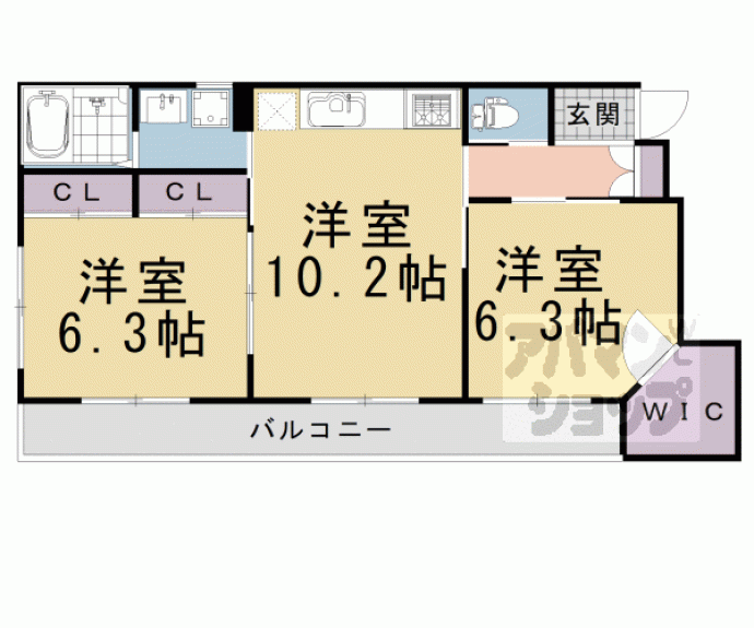 【松室中溝町マンション】間取