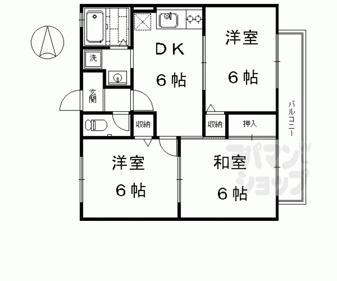 【パルカーサ南京都】間取