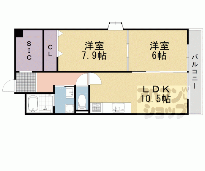 【メロディーハイム長岡京】間取