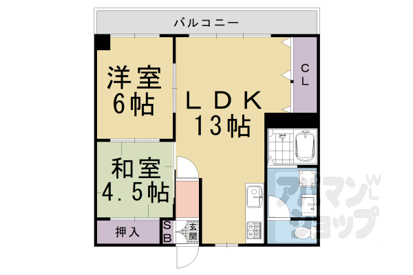 【コモド長岡京】間取