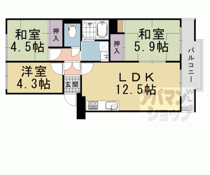 【ハイコーポ長岡京】間取