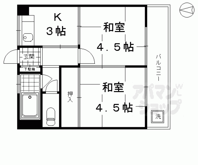 【マンション千鶴荘】間取