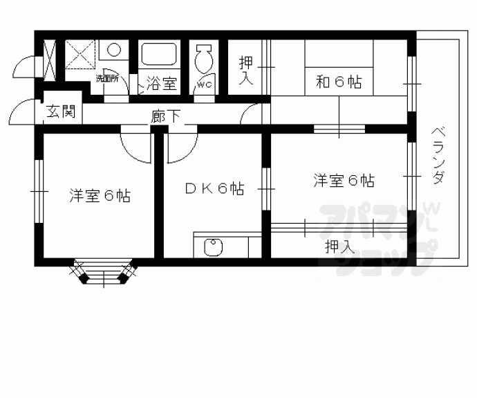 【パレ　アンソレイエ】間取