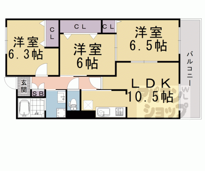 【エステイト　スリー】間取