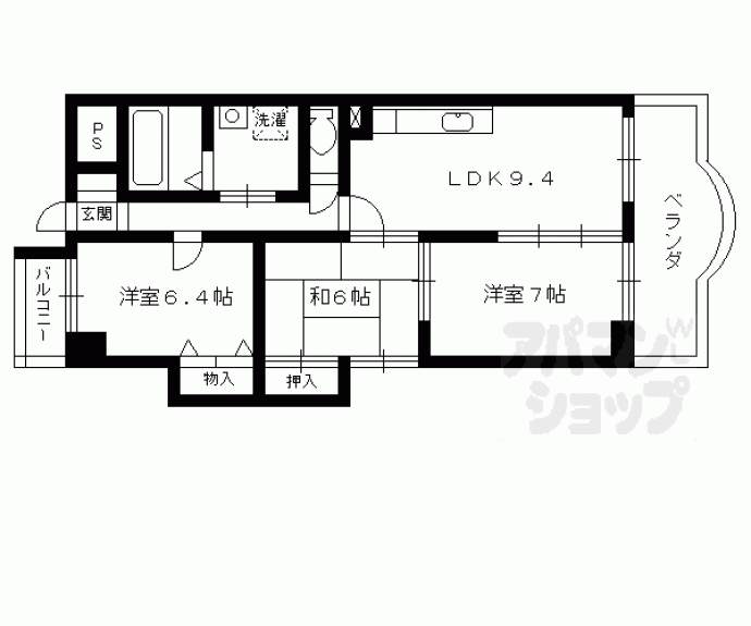 【デルニエ向日町】間取