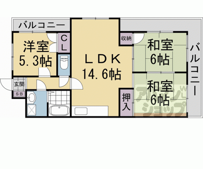 【グランドハイツフナトラ】間取