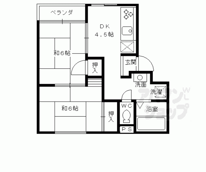 【モンターニュ嵯峨】間取