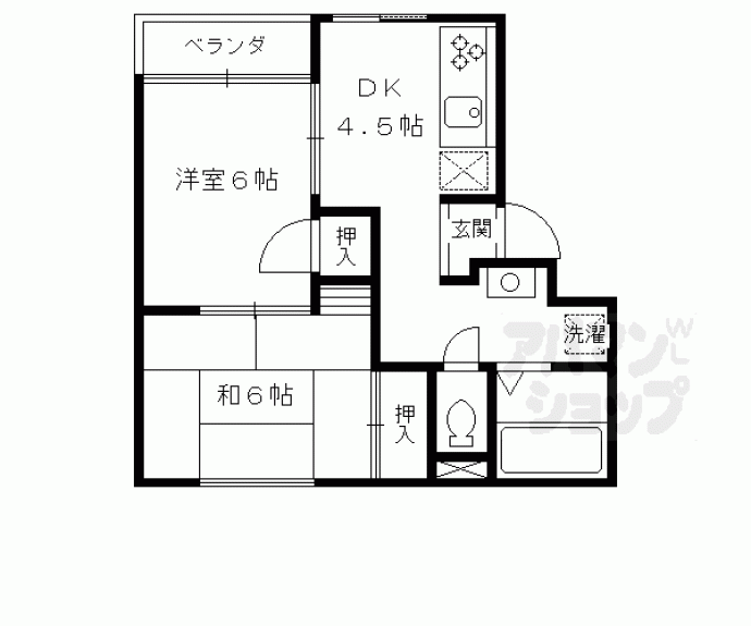 【モンターニュ嵯峨】間取