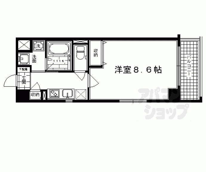【ベラジオ四条大宮Ⅱ】間取