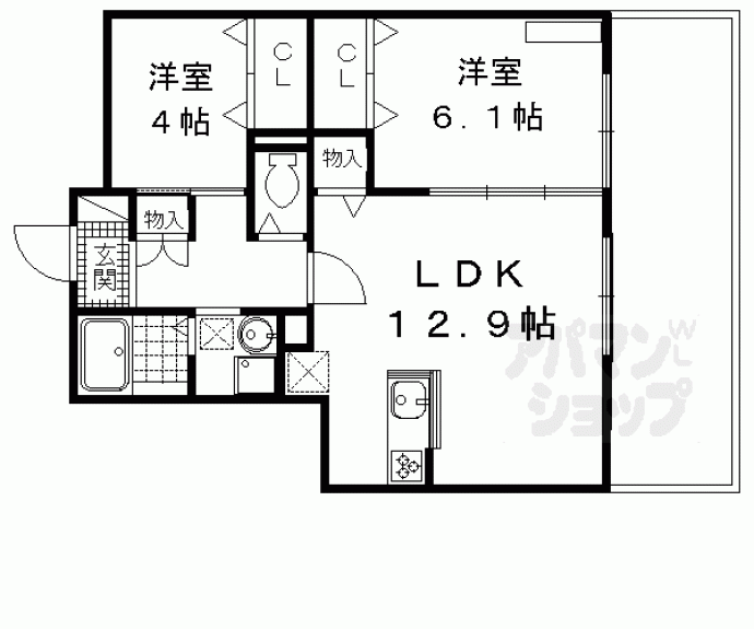 【クレセント桂川】間取