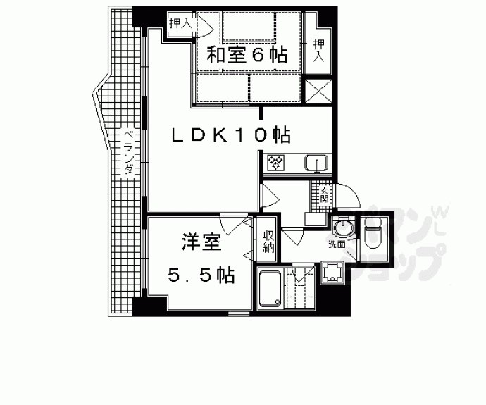 【四条大宮シャトー朝日】間取