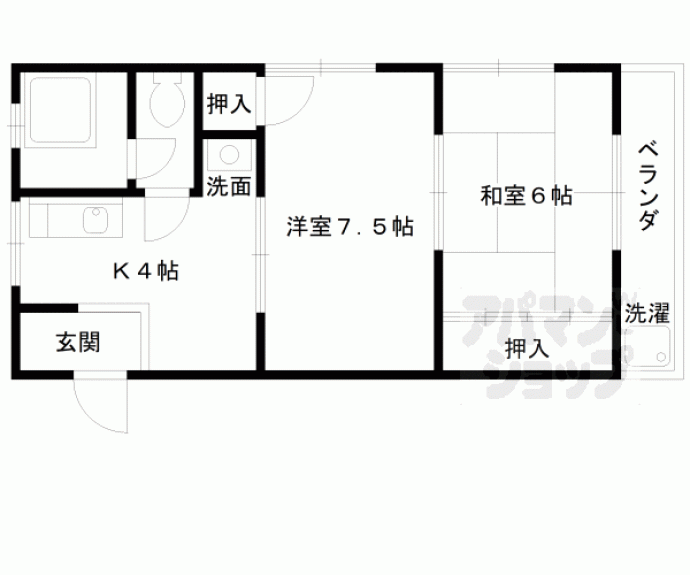 【ハイツ大覚寺】間取