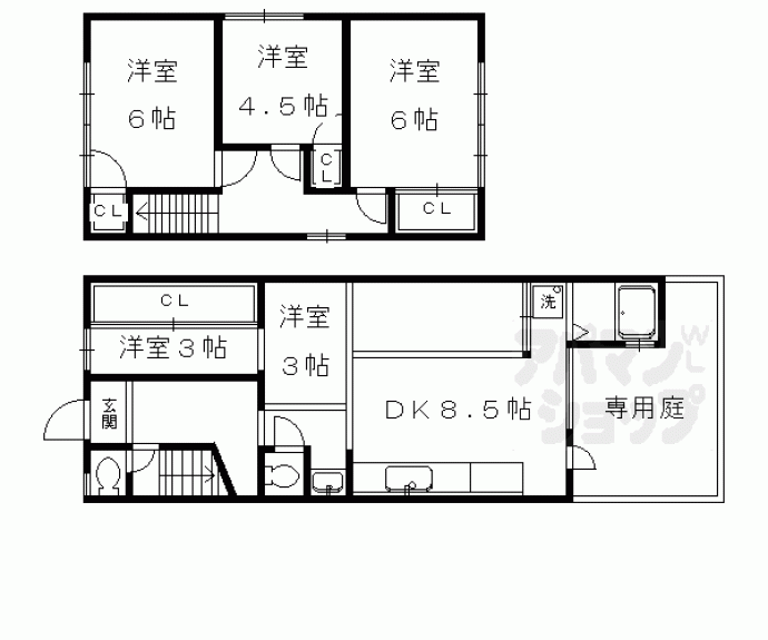 【北白川久保田町貸家２－２】間取