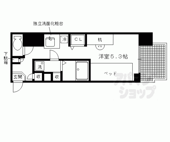 【キャンパスヴィレッジ京都一乗寺】間取