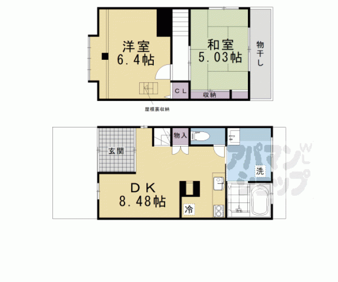 【修学院中林町貸家】間取