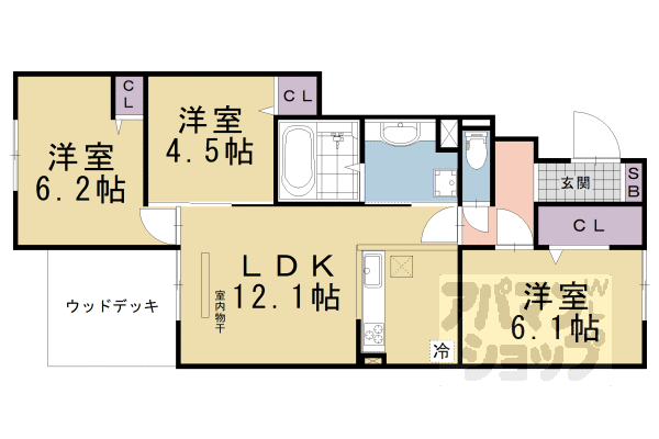 【T’sスクエア下鴨】間取