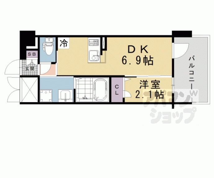 【アクアプレイス京大北ＯＸ】間取
