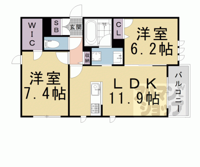 【シャーメゾン京　御所ノ内Ａ】間取