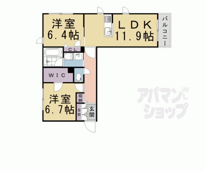 【シャーメゾン京　御所ノ内Ａ】間取