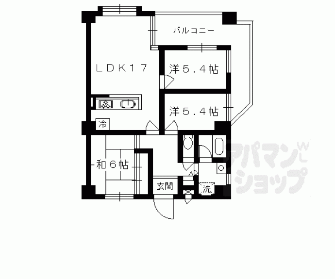 【シャリマー五条】間取