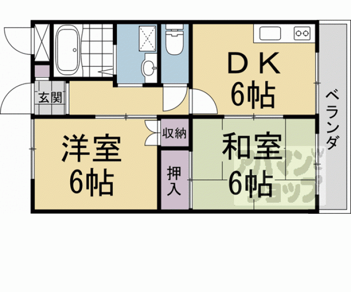 【ハイツ魚満】間取