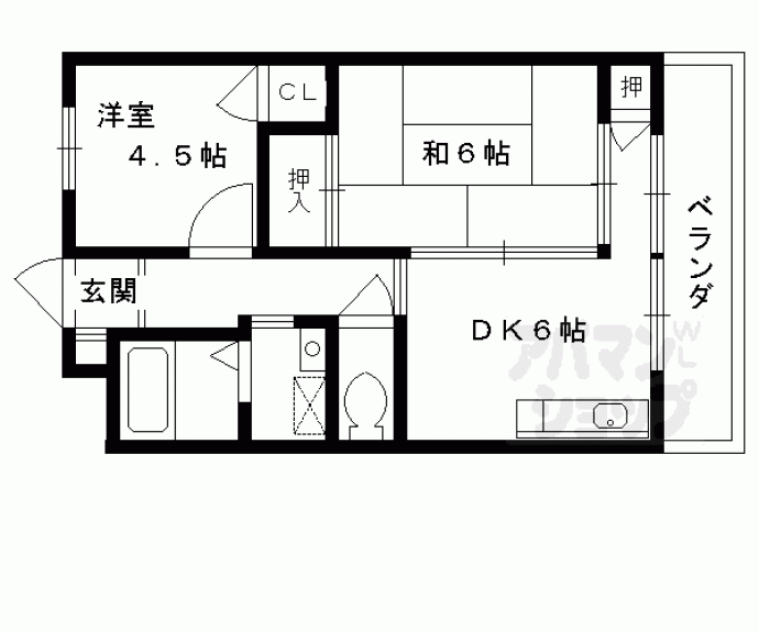 【ハイツ魚満】間取