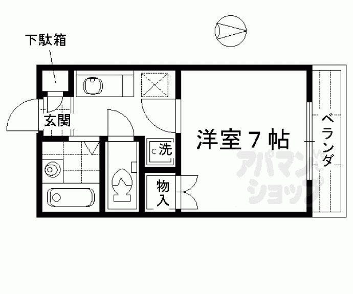 【中井マンション新烏丸】間取