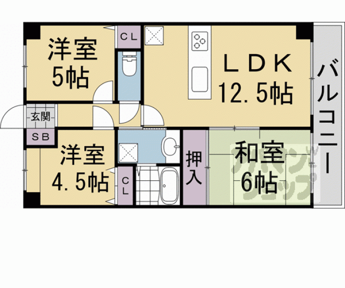 【朝日プラザ伏見桂川】間取