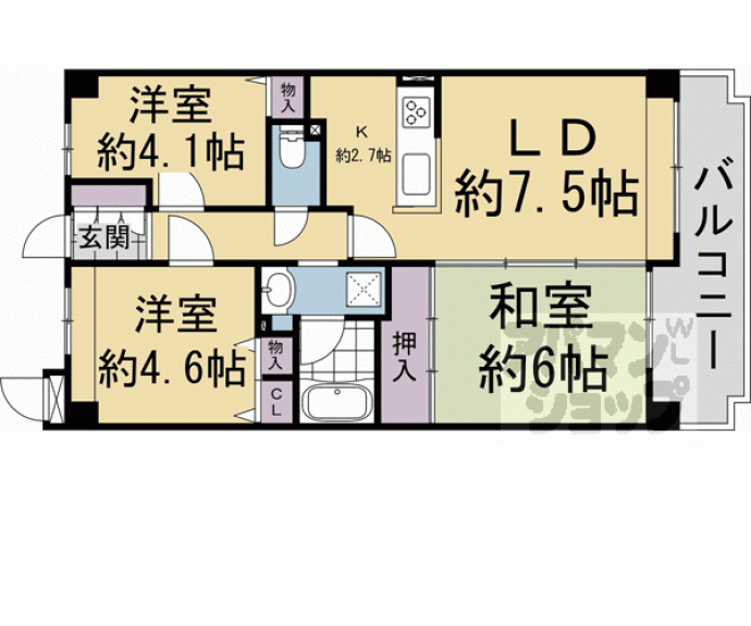 【朝日プラザ伏見桂川】間取