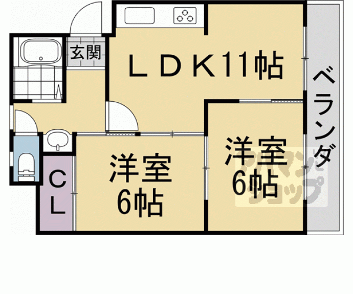 【西大路ハイツ】間取