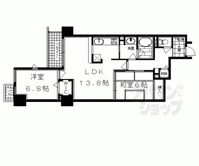 【アパガーデンスクエア四条烏丸】間取