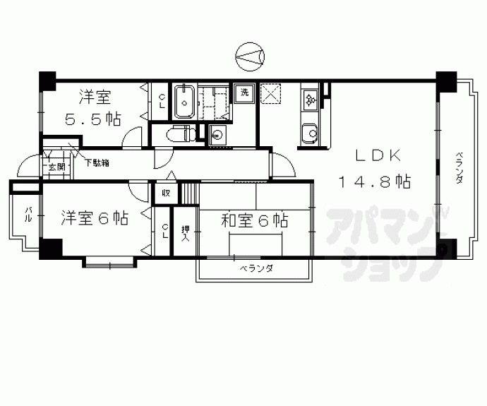 【グラン・コート洛陽】間取