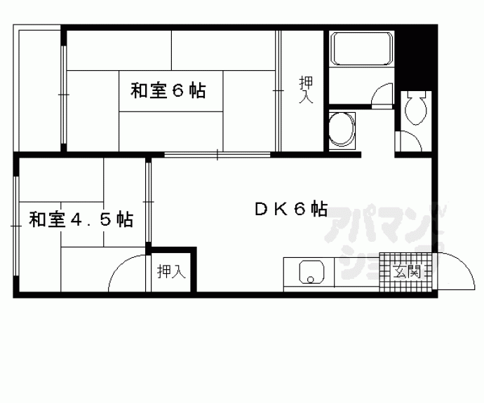 【墨染コーポ】間取