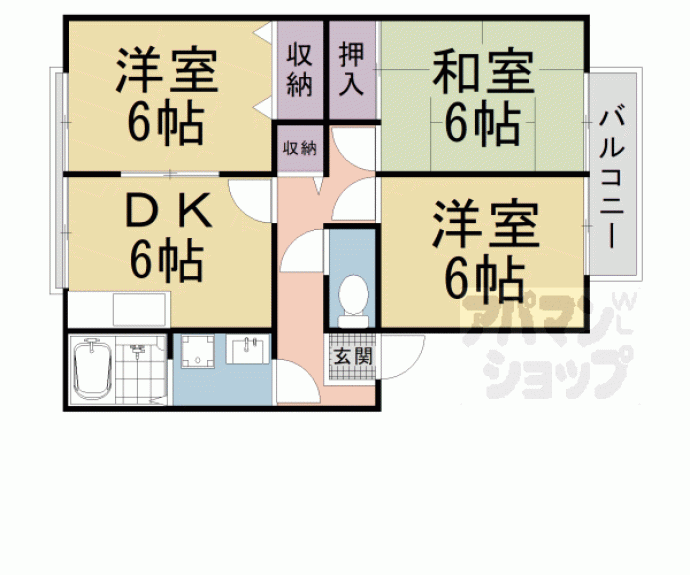 【由福ハウス木幡Ｂ棟】間取