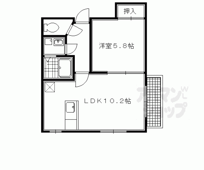 【ポケットコート門跡町】間取