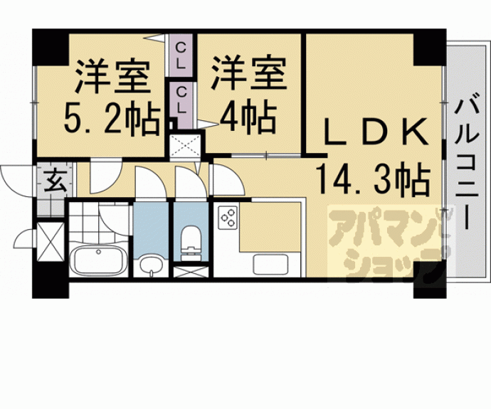 【サンヴェール京都西陣】間取