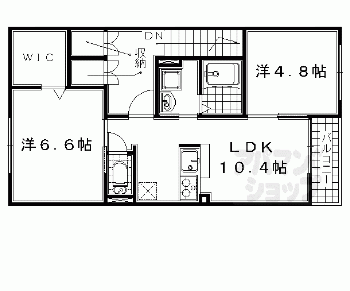 【エルメゾン宇治神明Ａ・Ｂ】間取