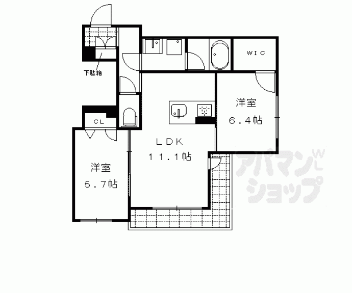 【クレスティーク下鴨】間取