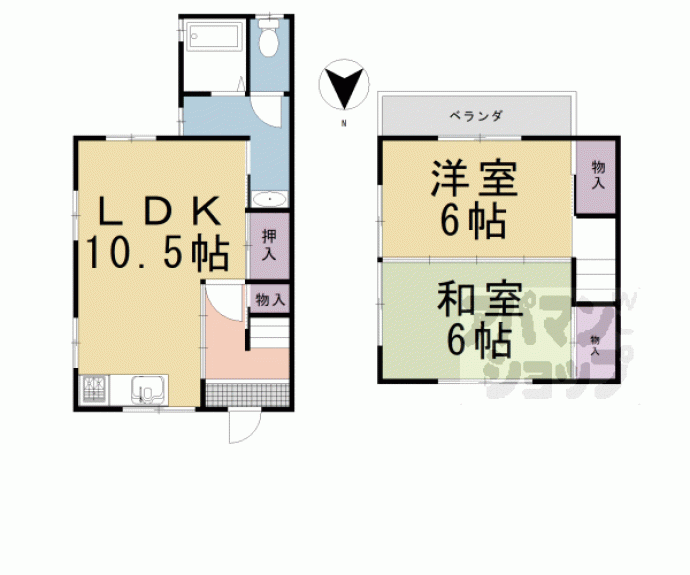 【下鴨南茶ノ木町貸家（北東側）】間取