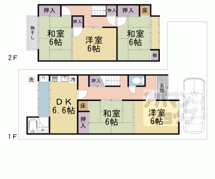 【桃山町泰長老貸家】間取